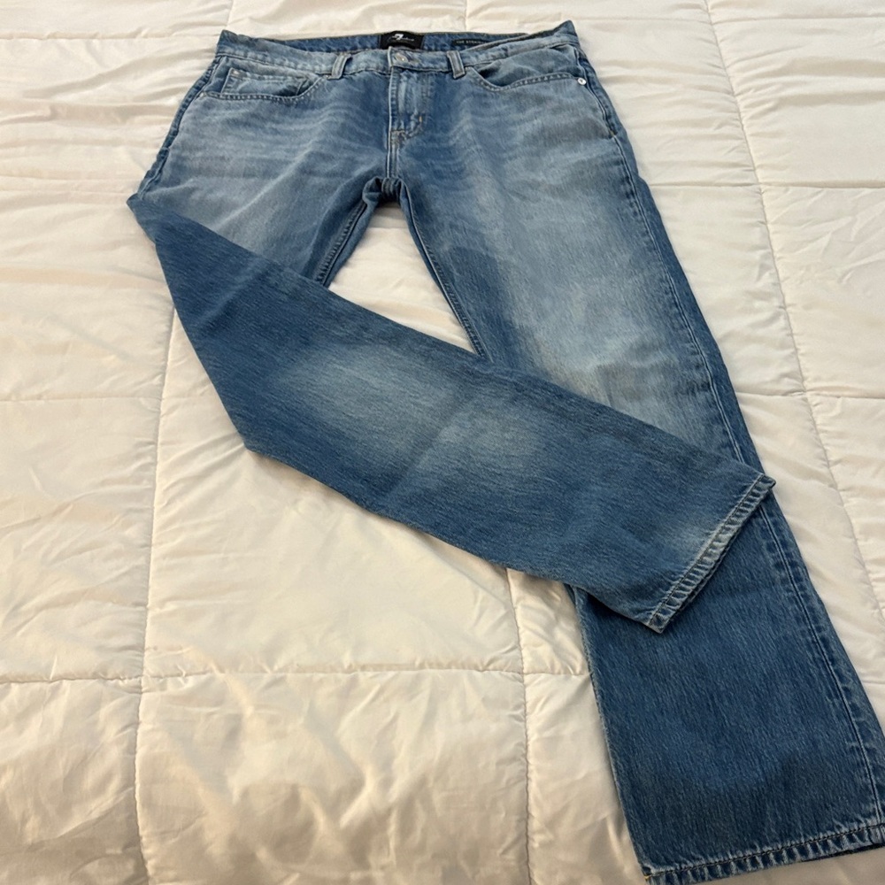 7 For All Mankind Men's Blue Straight Jeans